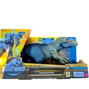 New dinosaur toy makes noise and moves with press of a button.